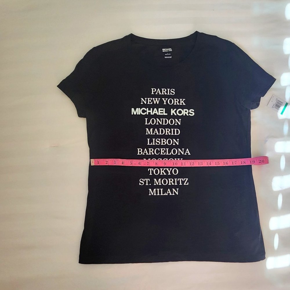 Women's Black Michael Michael Kors-Paris, NY- T Shirt. NWT - Picture 8 of 13